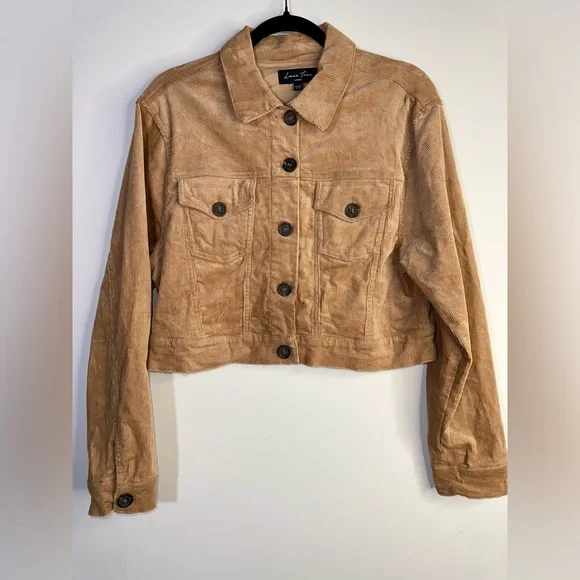 EUC LOVE TREE tan corduroy jacket - size large - Picture 1 of 4
